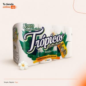 Papel higiénico Trópicos 16 rollos 30 mts