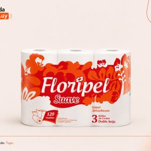 Papel de cocina Floripel paquete 3 rollos 120 toallas